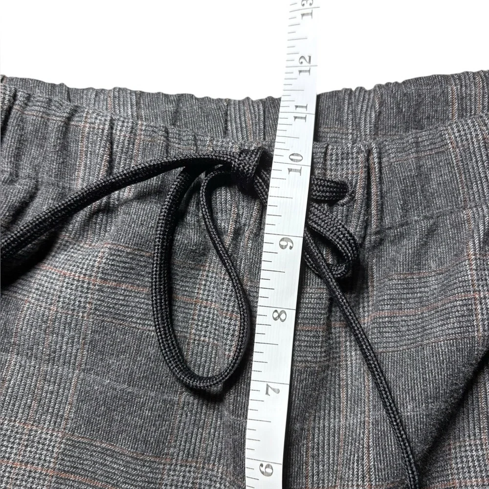 The Group Babaton Aritzia Plaid Ankle Pants Grey Drawstring S